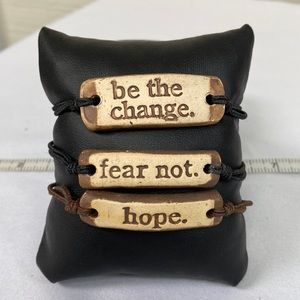 Three inspirational bracelets